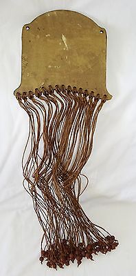 Vintage Earth tone Art Tile w. Landscape Motif & Fringes w Balls signed EK (Tam)