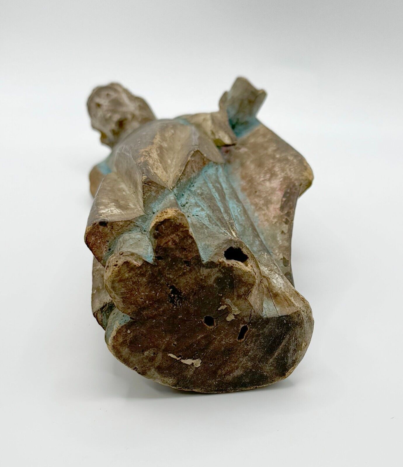 Antique 19th Century Wooden Christian Santos Figure, Hand Carved (MiM)