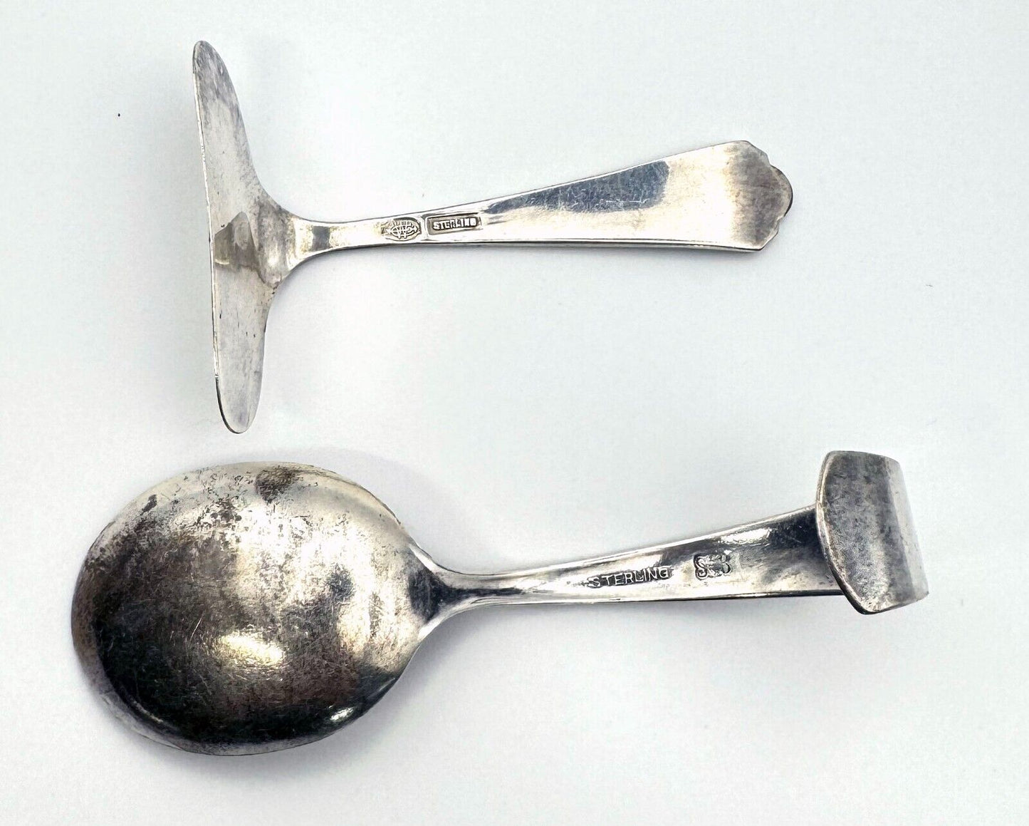 Vintage Sterling 925 Baby Infant Silverware / Pusher & Spoon (MiM)