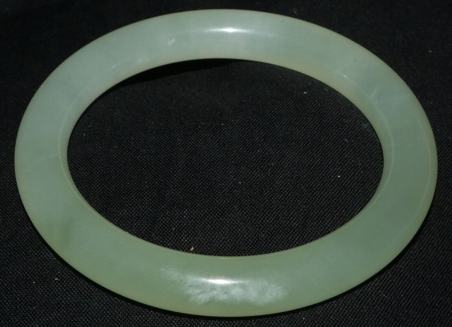Vintage Chinese Semi Translucent Pale Green Glass Bangle Bracelet (LeS) B63