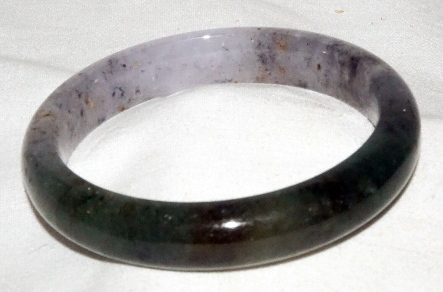 Vintage Chinese Grey Lavender & Green Jadeite Jade Bangle Bracelet (LeS)L25