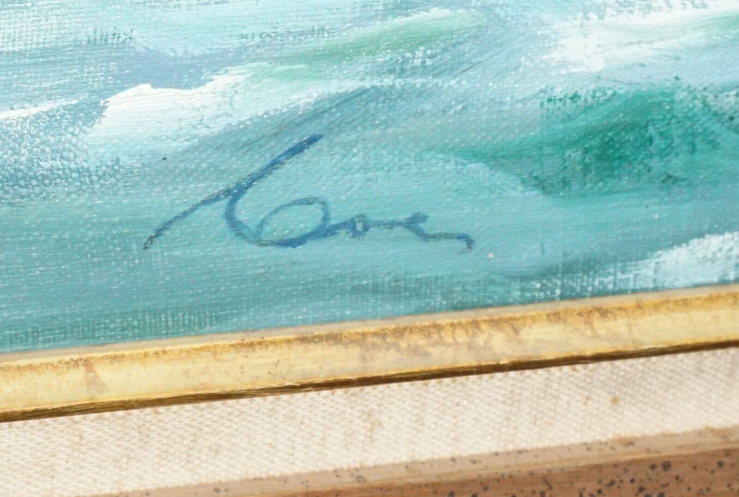 Vintage Oil on Canvas Misty Maritime Morning by Robert Dexter Coe (LeD)