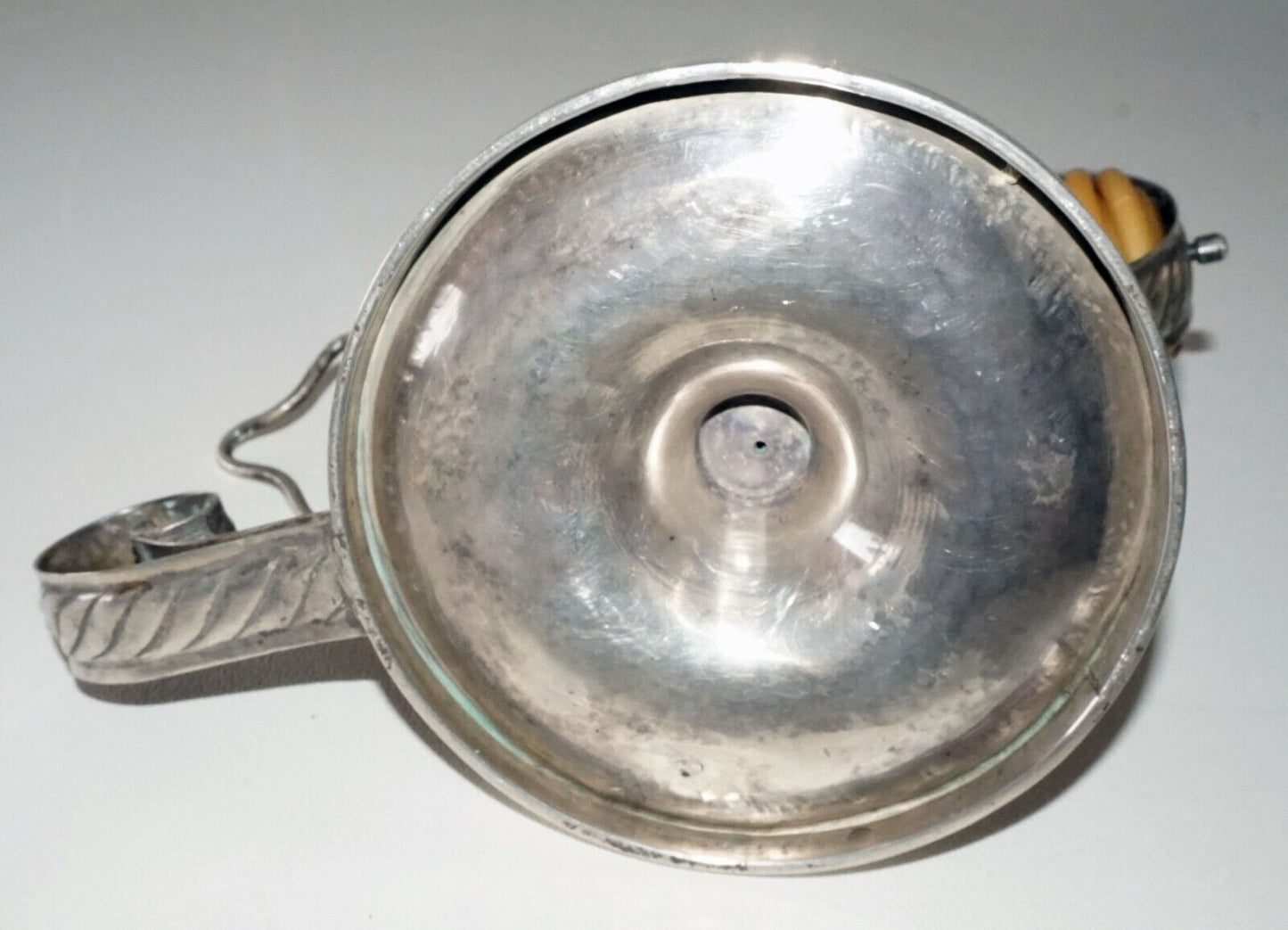 18C Spanish Silver Candle Stand Wax Jack w. Bell and illegible Hallmarks (MoW)