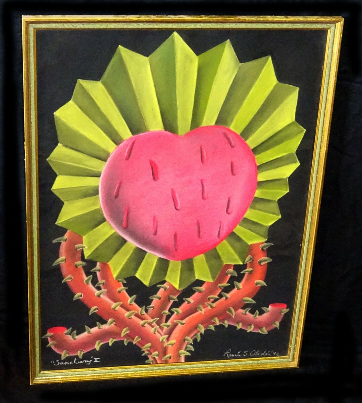 1992 US Mexican Pastel Painting "Sanctuary" by Ramon S. Alcolea (b.1958) (CuM)
