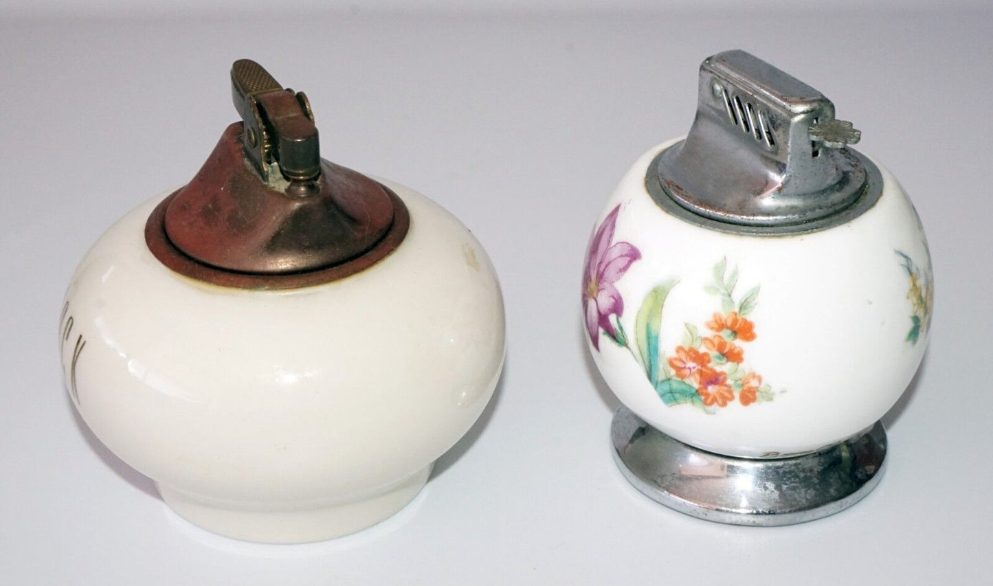 2x Vintage Speciality Table Lighters Bone China & Jack Globe Lighter (Wel) #20