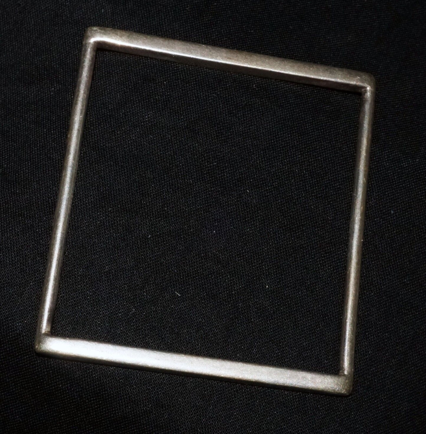Vintage Modernist Unmarked Silver Square Bangle Bracelet unsigned (WoJ)