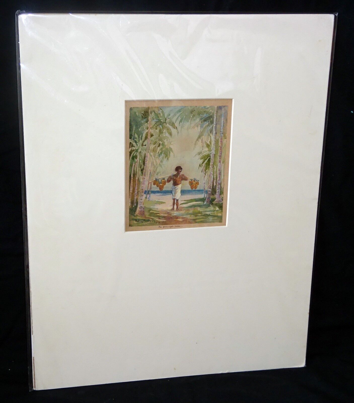 1930 Australia WC Painting "Pinapple Seller" by Hedley Parsons (1870-1960) (New)
