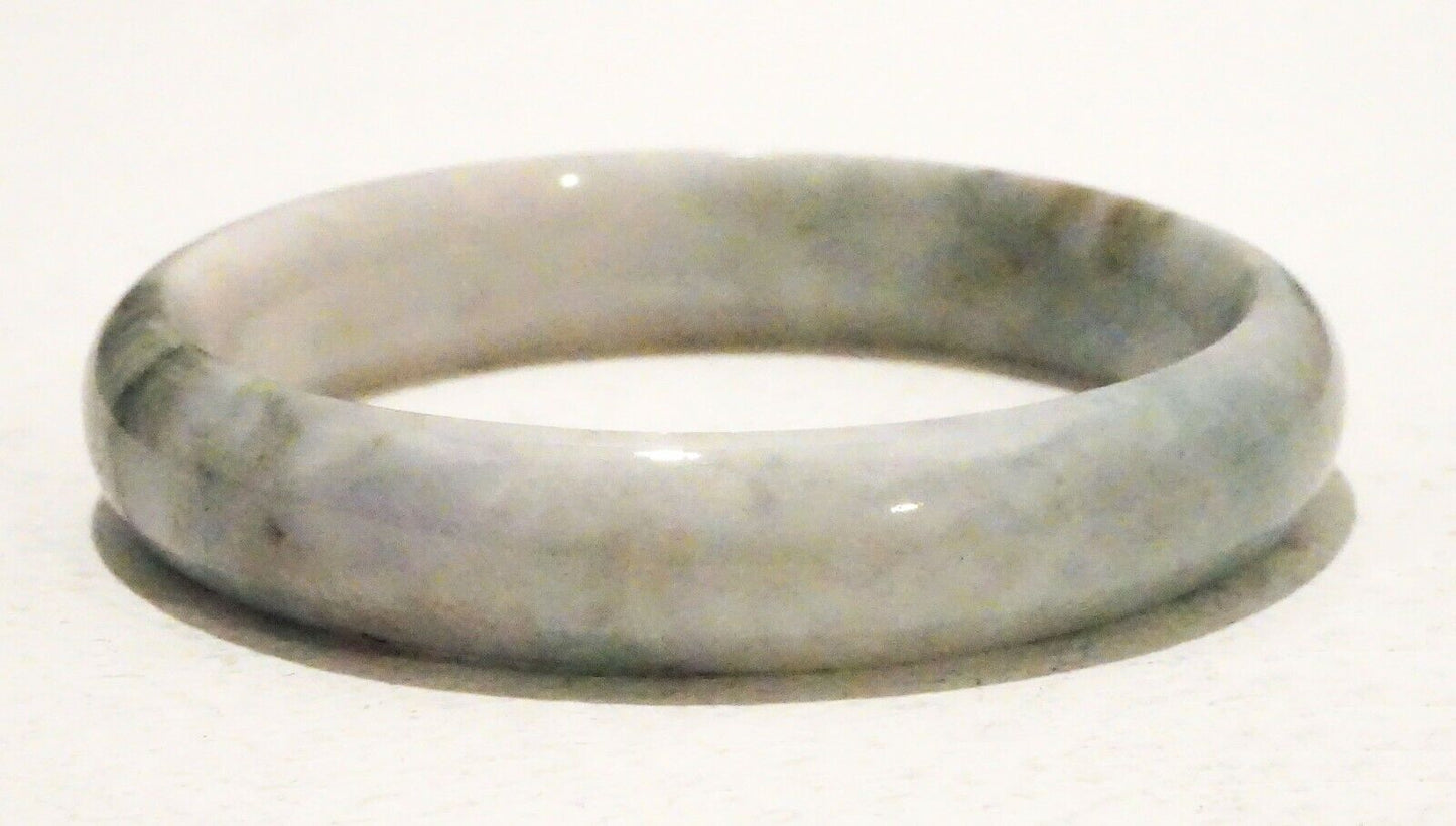20C Chinese Off White & Green Jadeite Jade Bangle Bracelet (HaY)#15