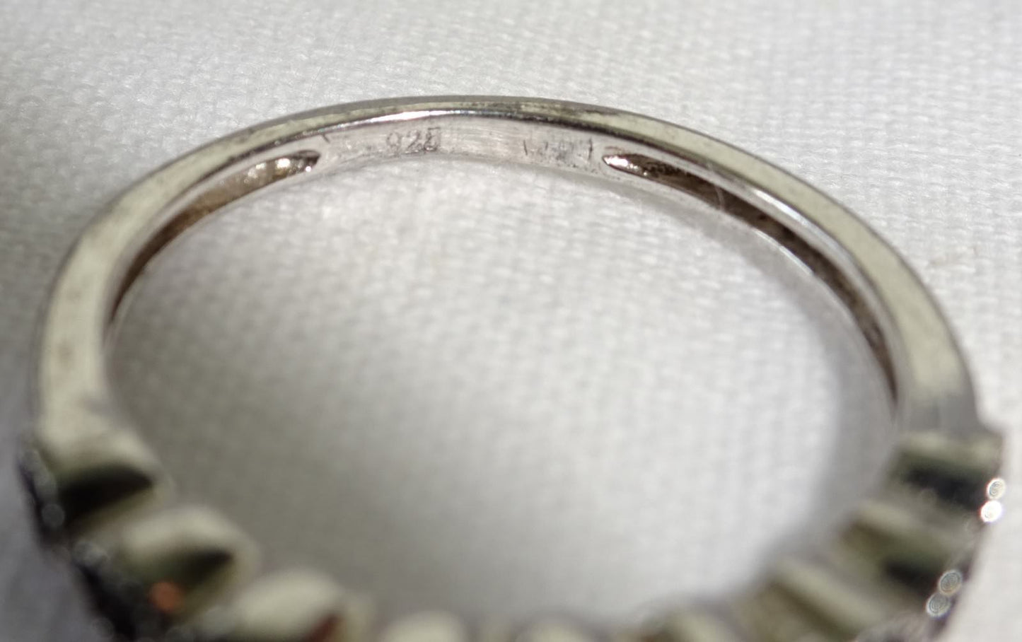 3x Vintage Sterling Silver Rings Sz 5.25 set w. Black Diamonds (Ng)