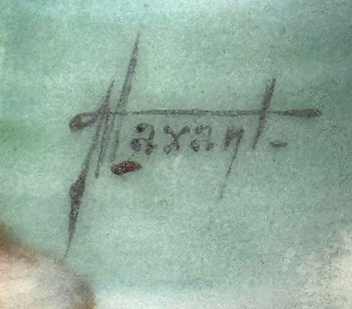 Late 1800's French Maxant Hand-Painted Porcelain & Metal Urn w Lid (LeD)