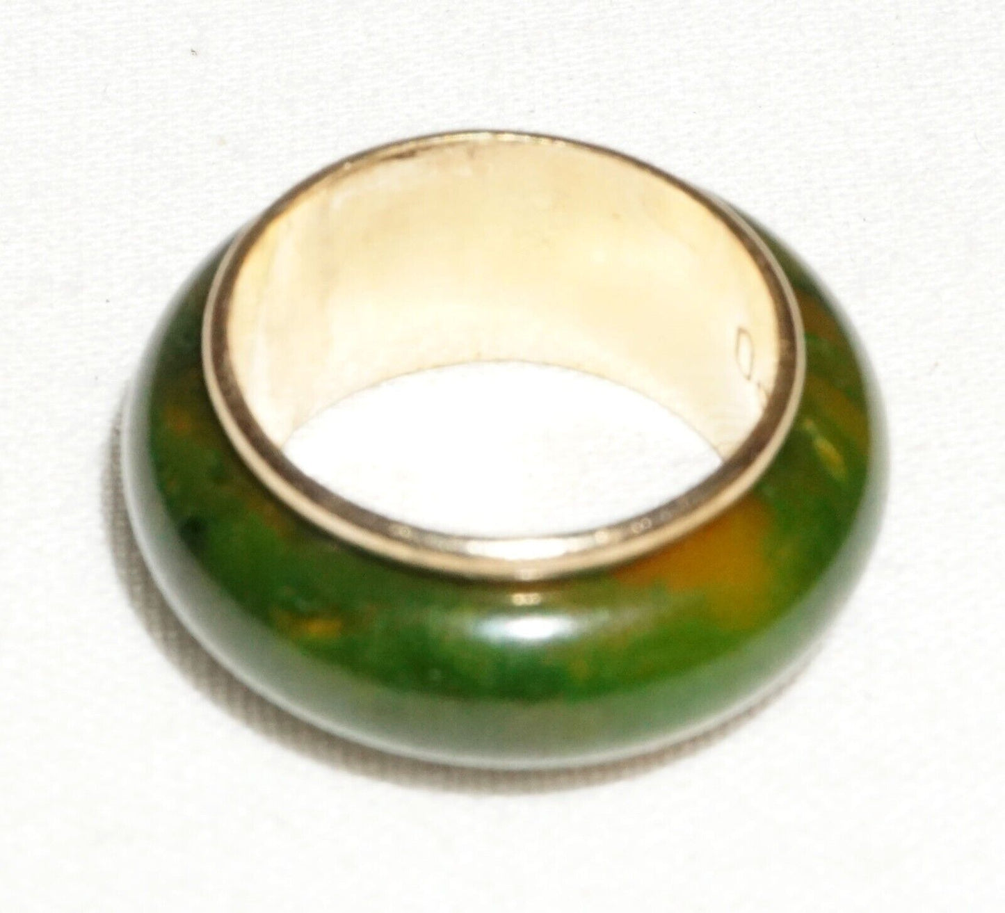 Vintage 10K Gold Filled Ring Sz. 5.25 w. Jade Like Accent by ESPO (BrM) L1