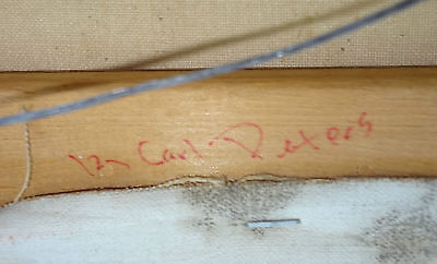 1950s AMERICAN OIL on CANVAS PAINTING "AUTUMN SCENE" by CARL WILLIAM PETERS (Jos