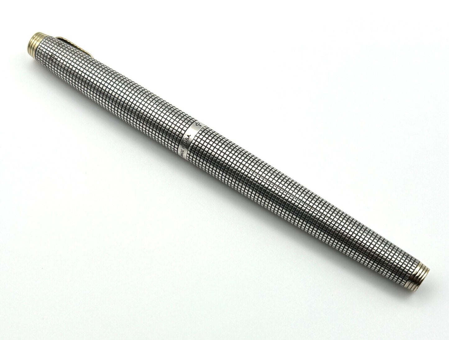 Vintage Sterling Silver Parker 75 Fountain Pen w 14K Nib Made in USA (MiM)