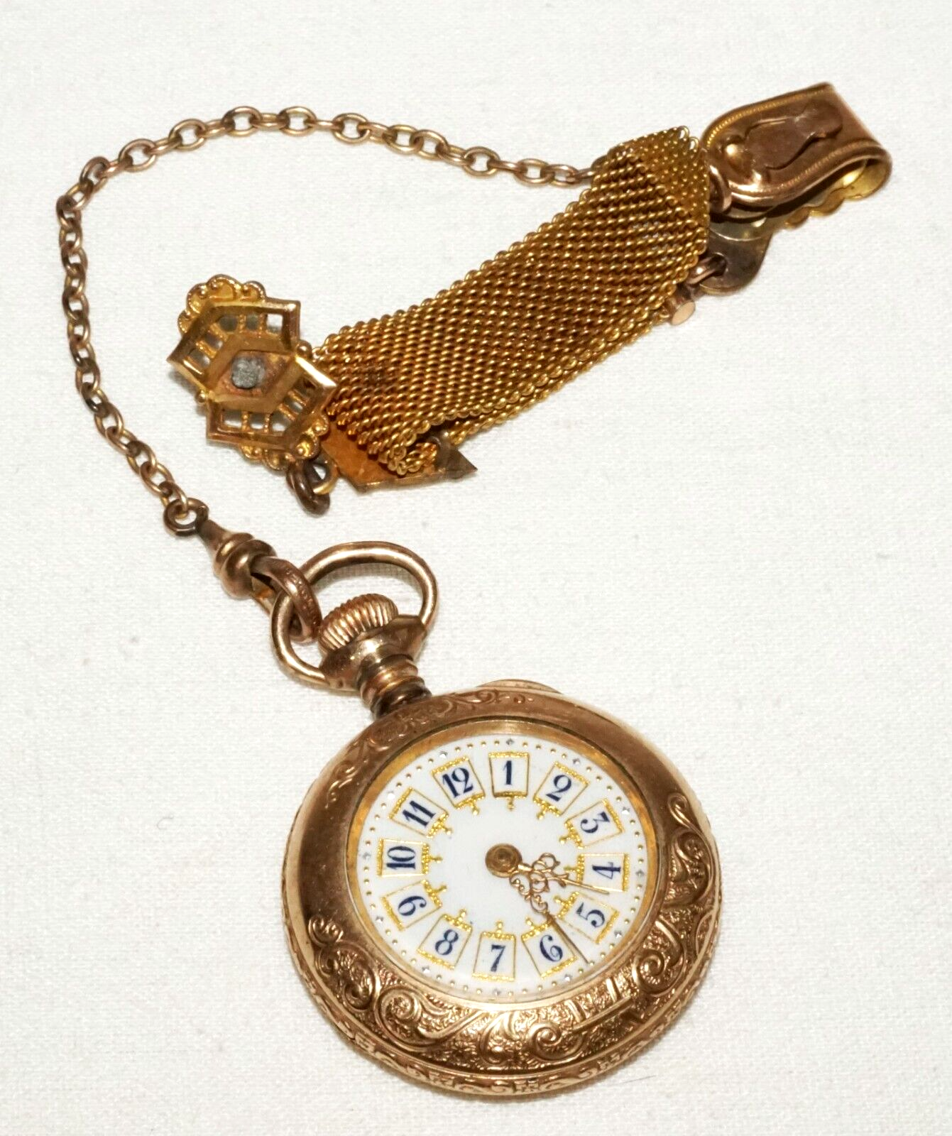 1900 US Gold Plated Ladies Pocket Watch by New England Watch Co. (LeD)