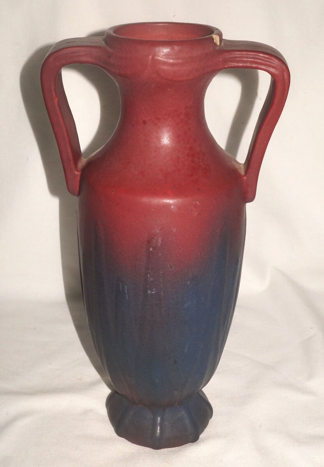 Antique Van Briggle Two Handled Mulberry " Yucca Leaf" Vase (NeW)