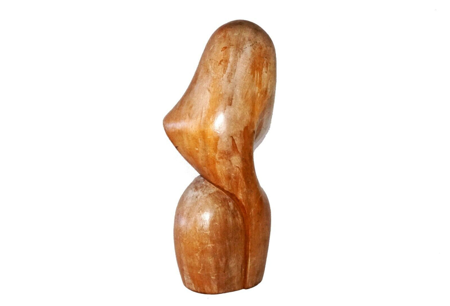 1940s Art Deco Hawaiian Madonna Bust Monekypod Wood Carving (***)