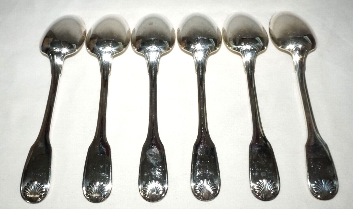 6Pc France Silver Plated Large Spoon Lot Shell Vendome Pat Christofle (NiC) L7