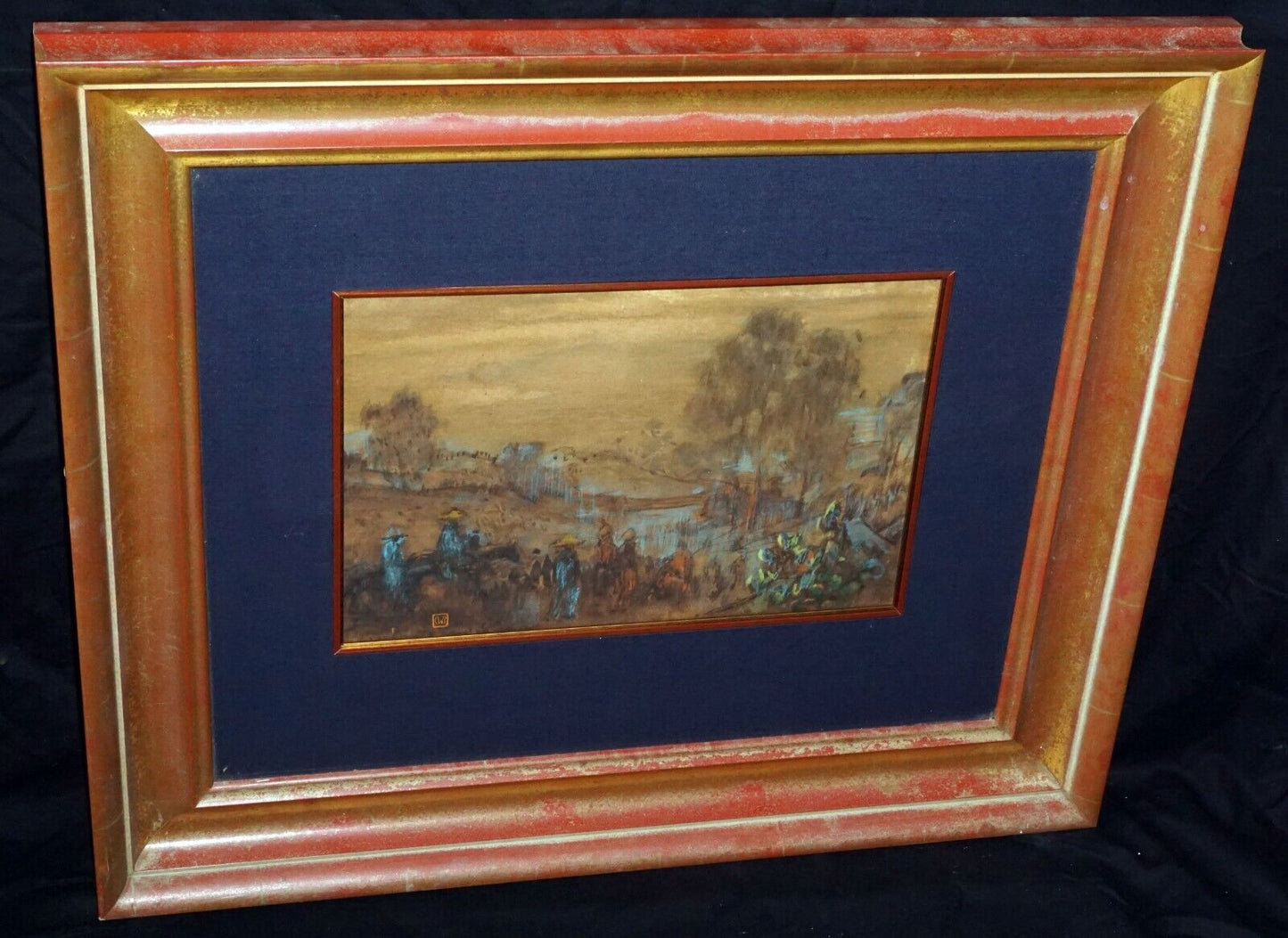 1920s Hawaii WC & Pastel Painting Riding to Kula Maui by Charles Bartlett (LLA)