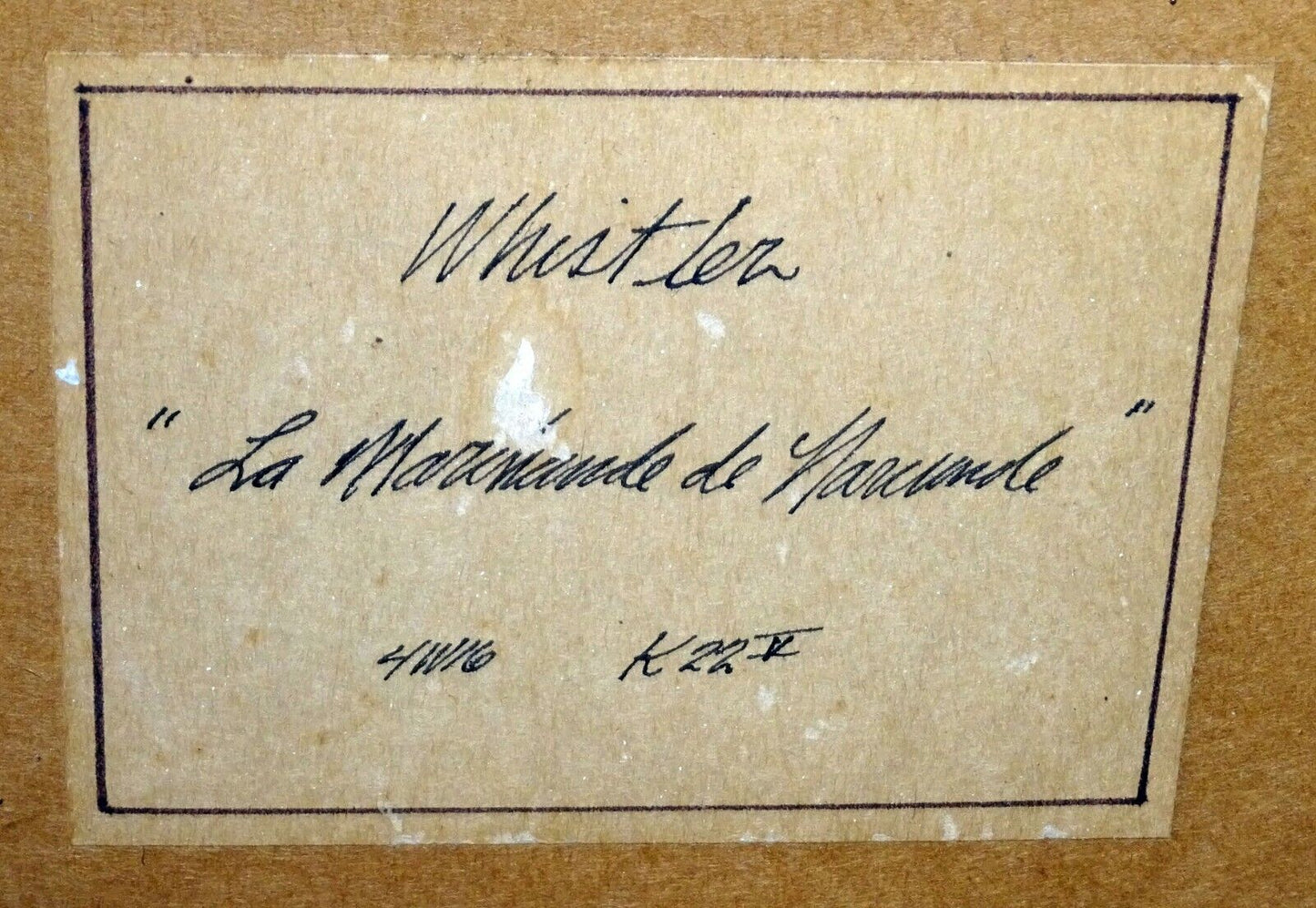 1858 US Etching Print La Marchande de Moutarde by James A Whistler (ZaG)
