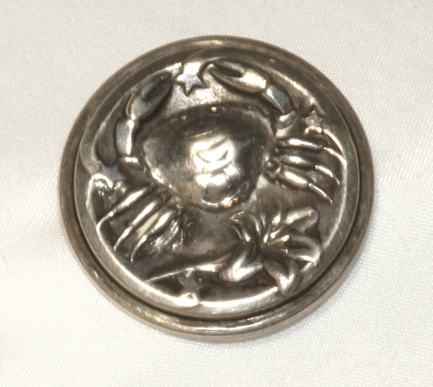 Rare Vintage Sterling Silver Georg Jensen Cancer Zodiac Pin (QuC) 24
