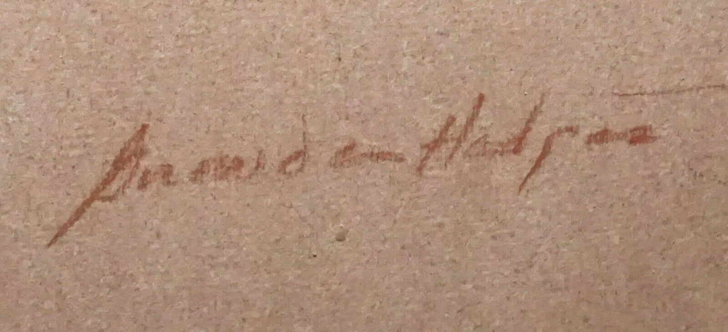 Hawaii Conte & Pastel Drawing Painting Female Nude by Snowden Hodges (Sho)