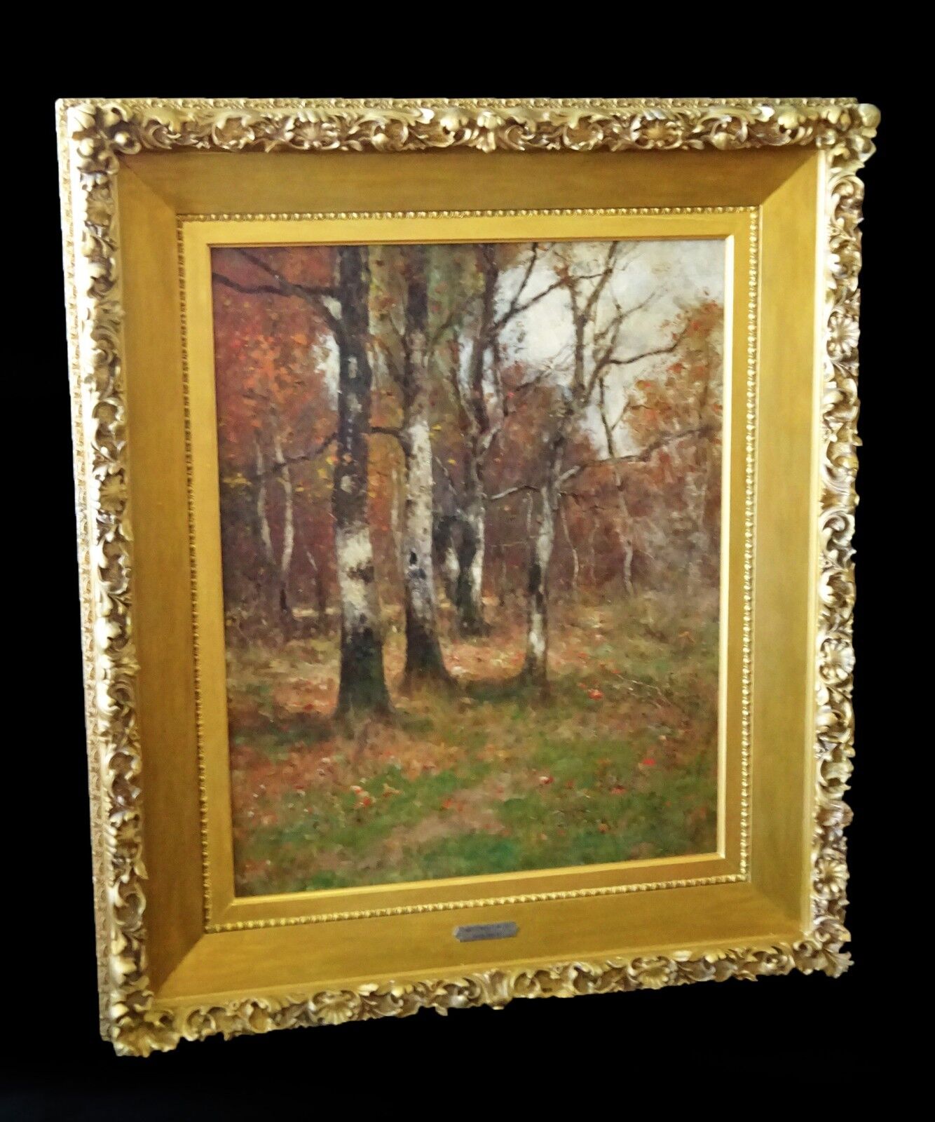 1880s German/US/NY Oil Painting "Autumn Tints" by Max Weyl (1837-1914) (Leh)