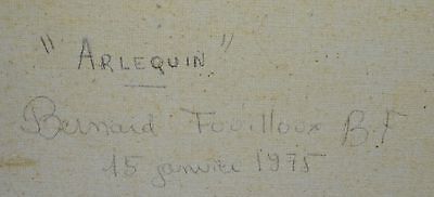 1975 French Oil Painting "Harlequin" by BF Bernard Fouilloux (Mat)