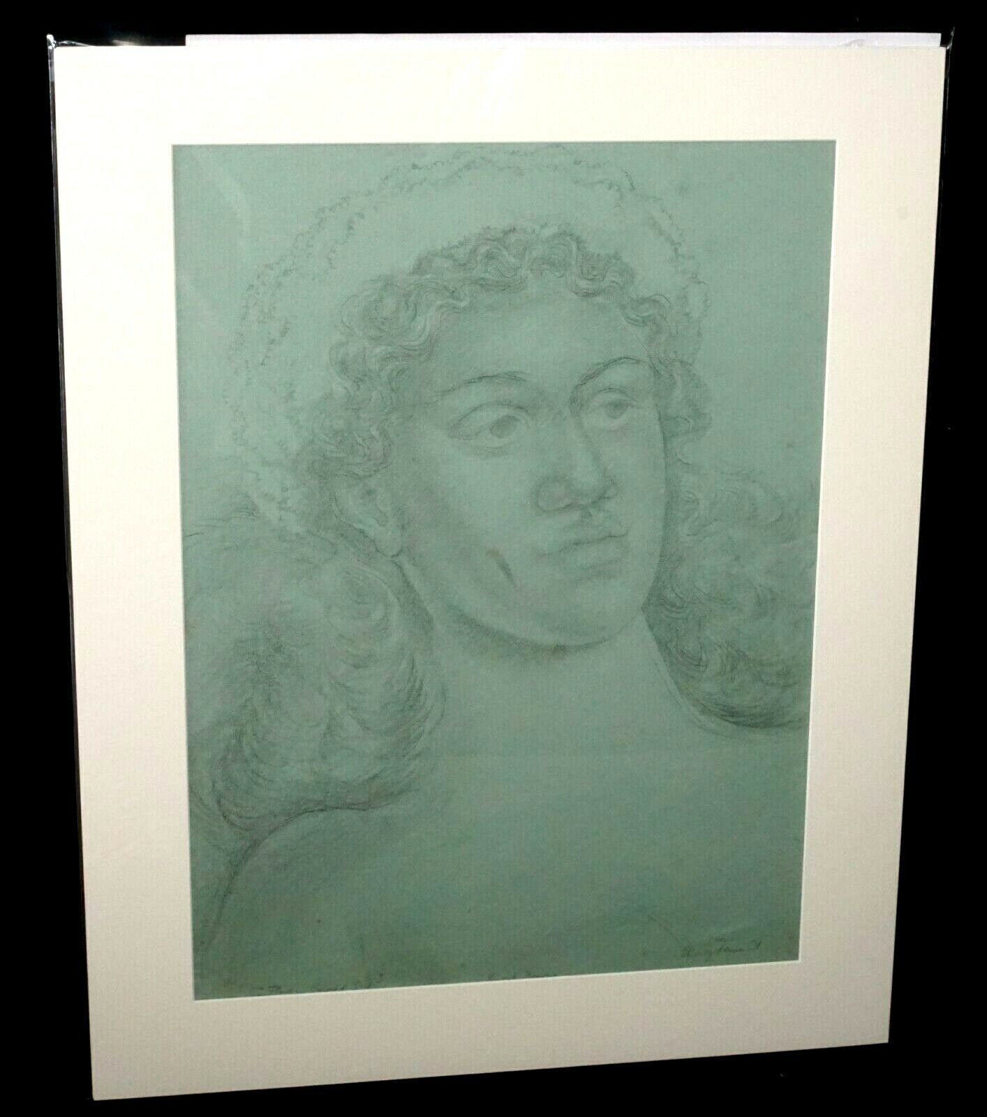'40s Hawaii Pencil Drawing "Flower Crowned Girl" Madge Tennent (1889-1972)(DAT)