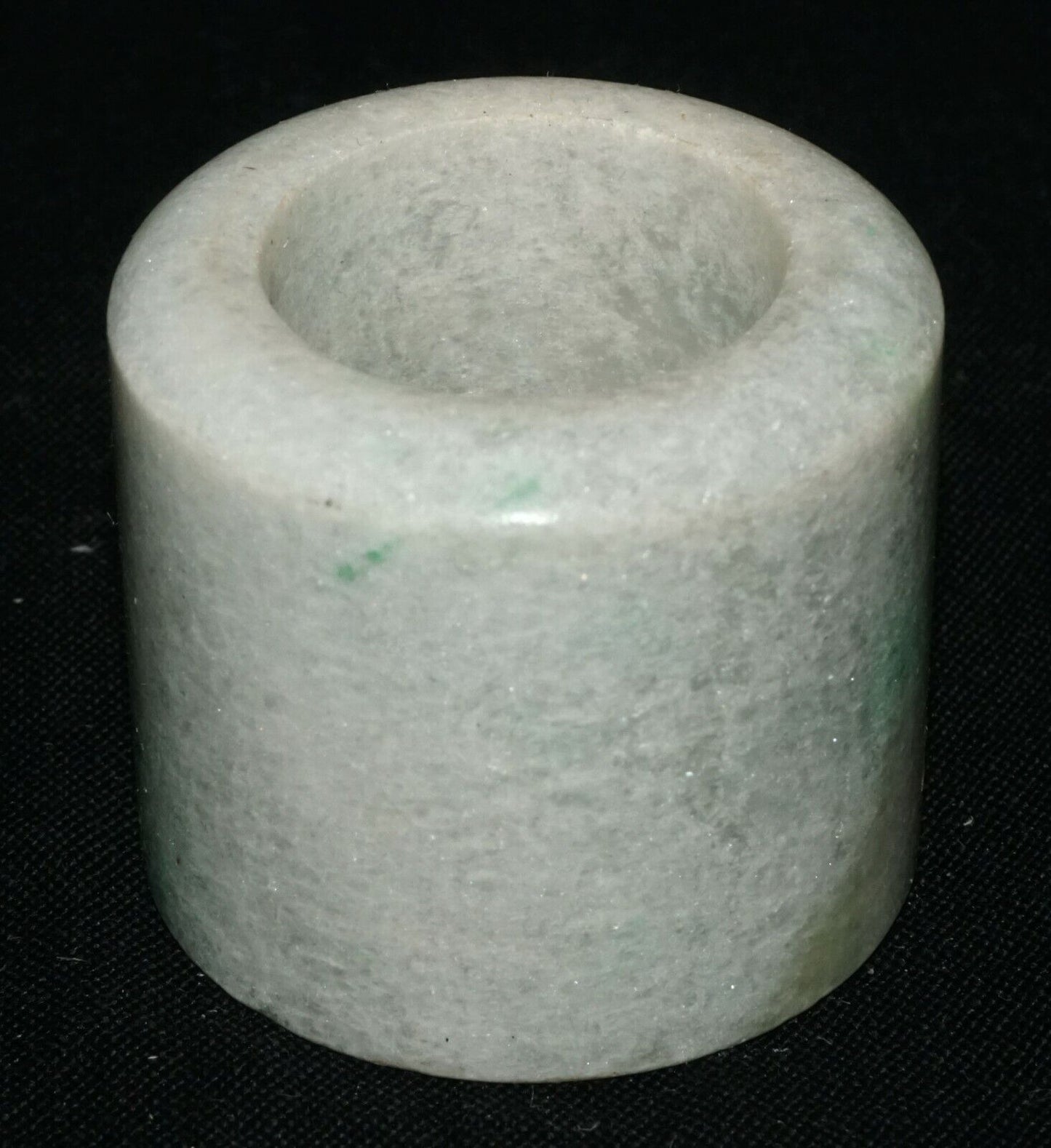 Vintage Chinese Jadeite Jade Archer Ring Sz.12.5 w. Green Markings (LeS)G2