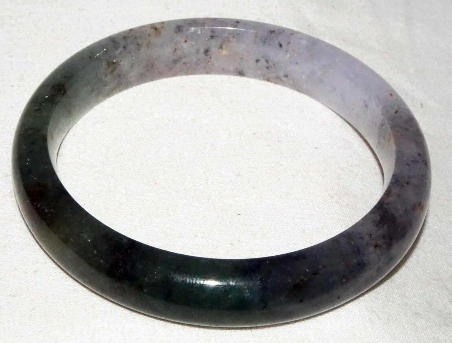 Vintage Chinese Grey Lavender & Green Jadeite Jade Bangle Bracelet (LeS)L25