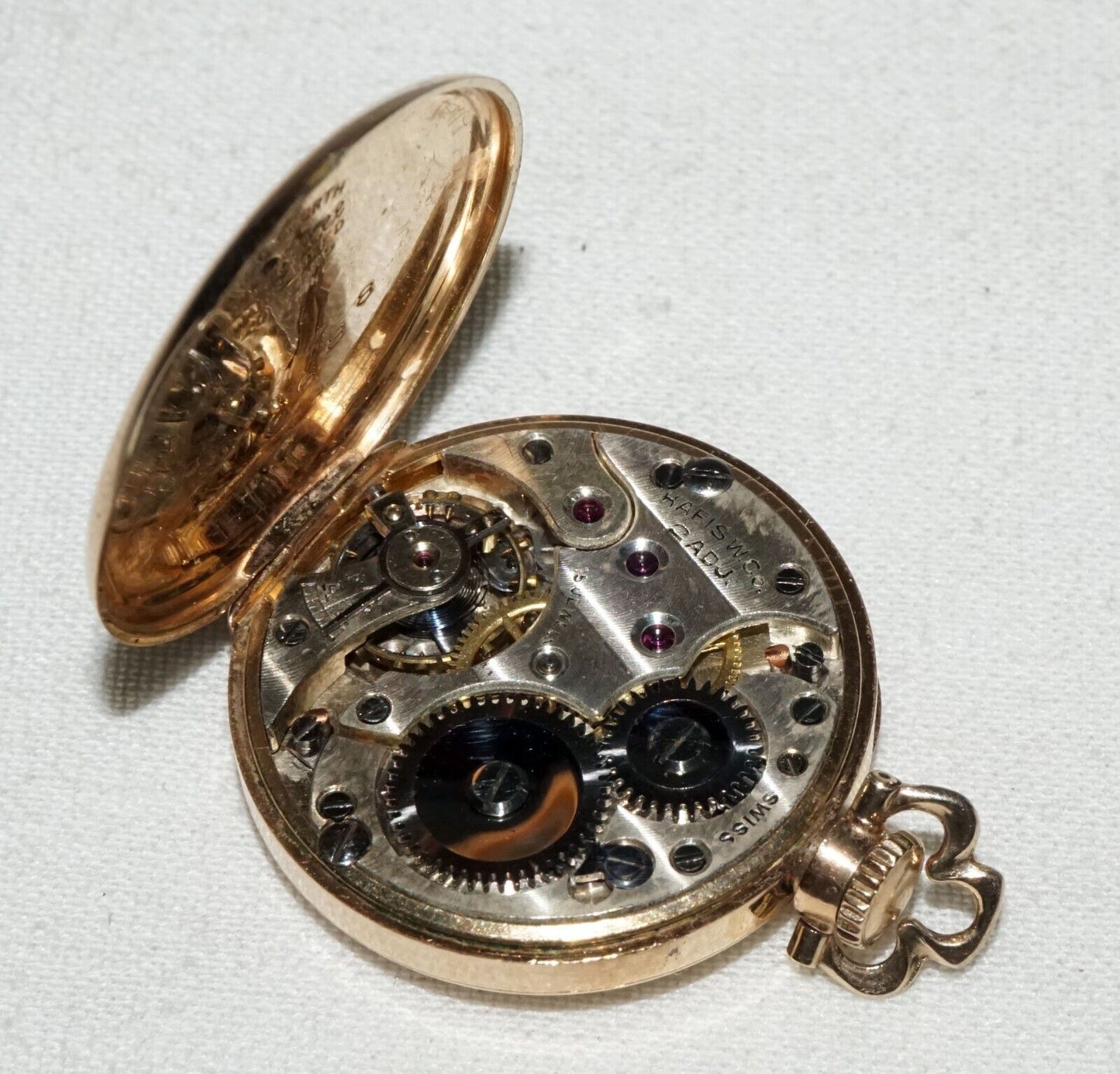 Vintage Swiss Gold Plated Ladies Pendant Watch by Hafis Watch Co. (KoS) L21