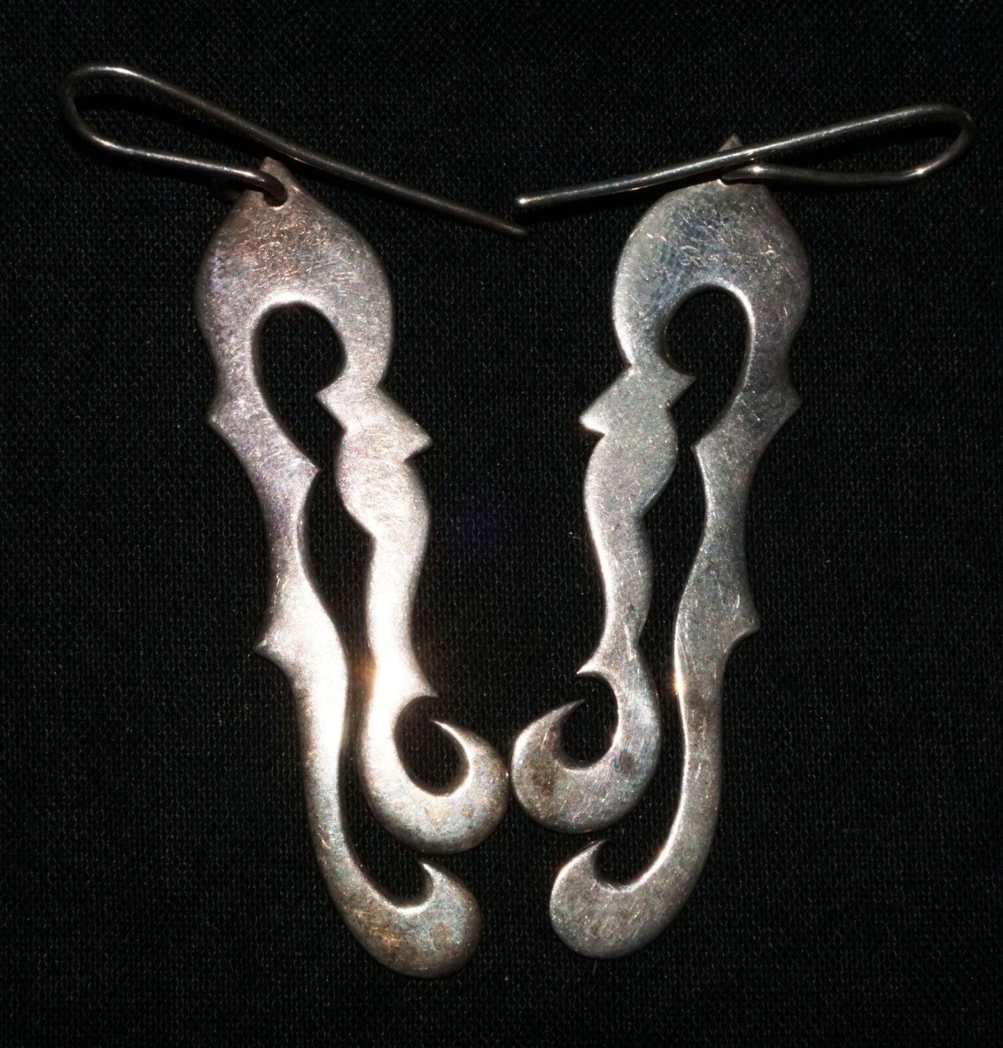 Hawaii Modernist Scroll Motif Sterling Silver Earrings by Stephen Geritz (WoJ)