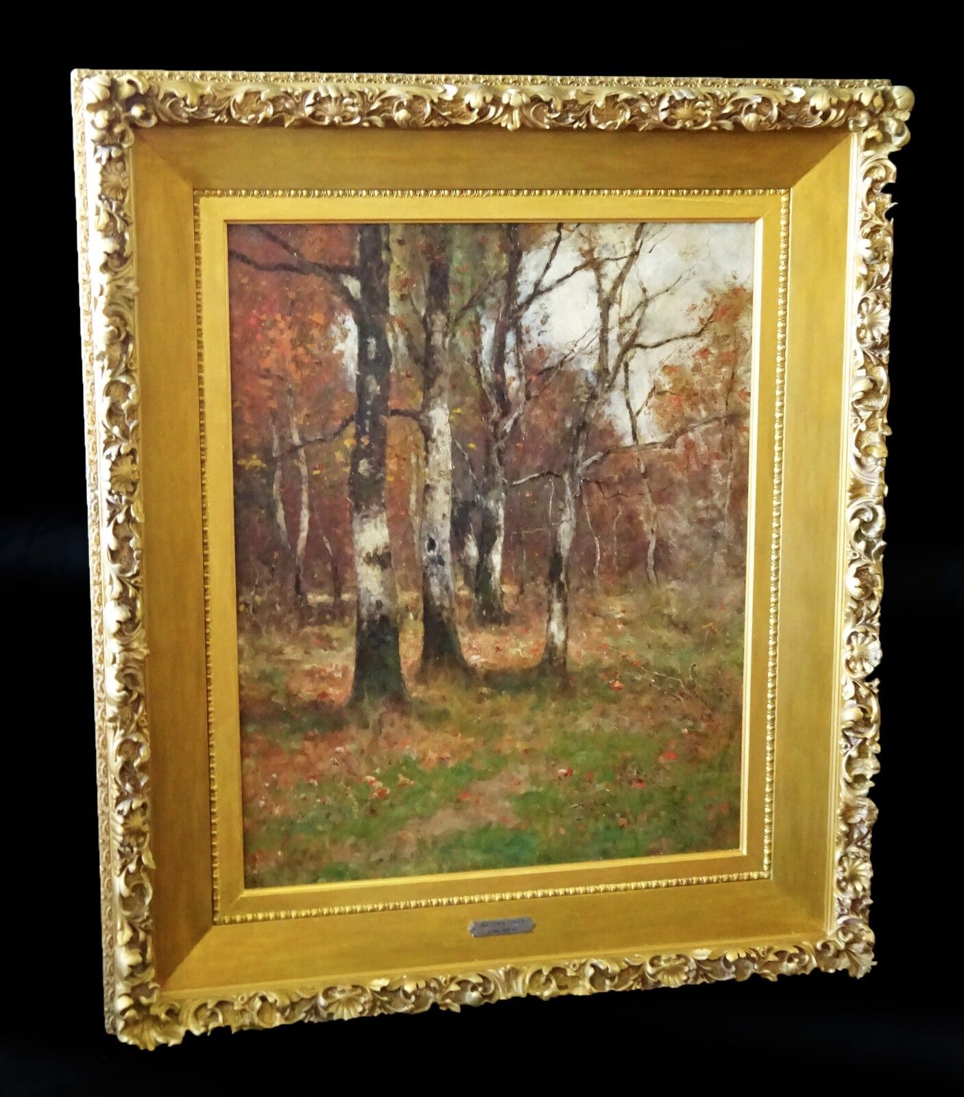1880s German/US/NY Oil Painting "Autumn Tints" by Max Weyl (1837-1914) (Leh)