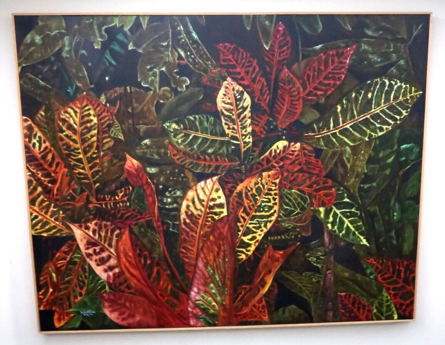 Hawaii Classic Realism Style Oil Painting Croton Plant by Madeleine McKay (McM)