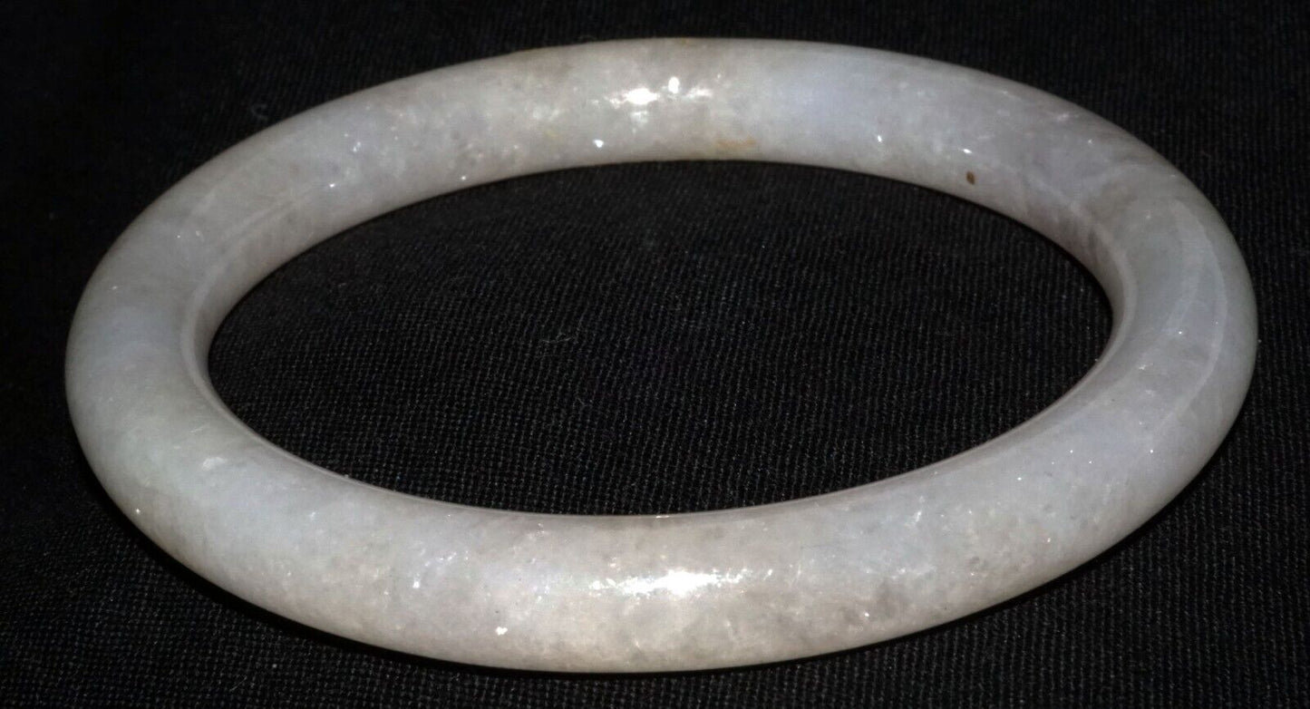 Vintage Chinese Pale Gray Lavender Jadeite Jade Bangle Bracelet (LeS) B60