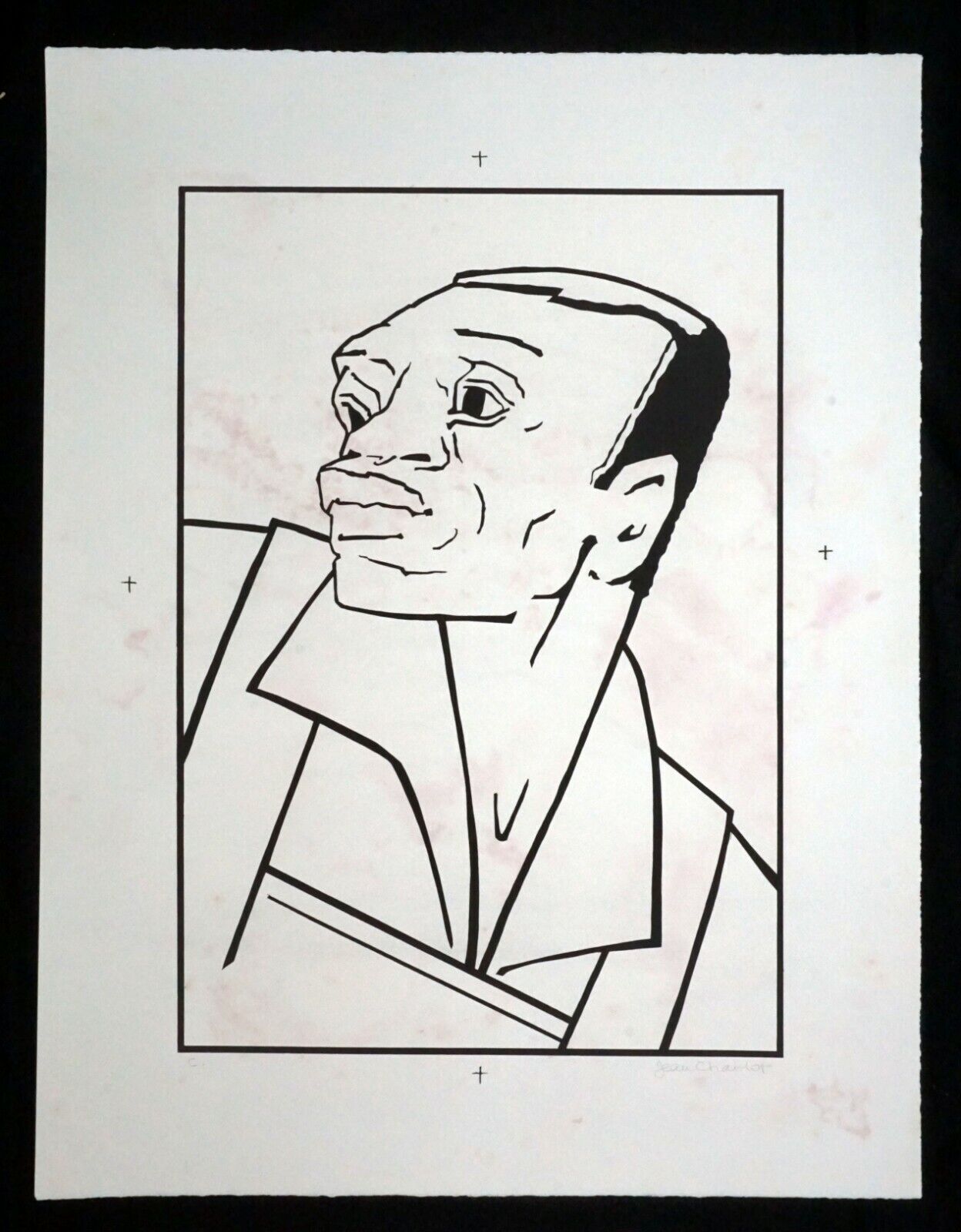 1976 Hawaii Print State C African American Man by Jean Charlot (1898-1979)(Mod)