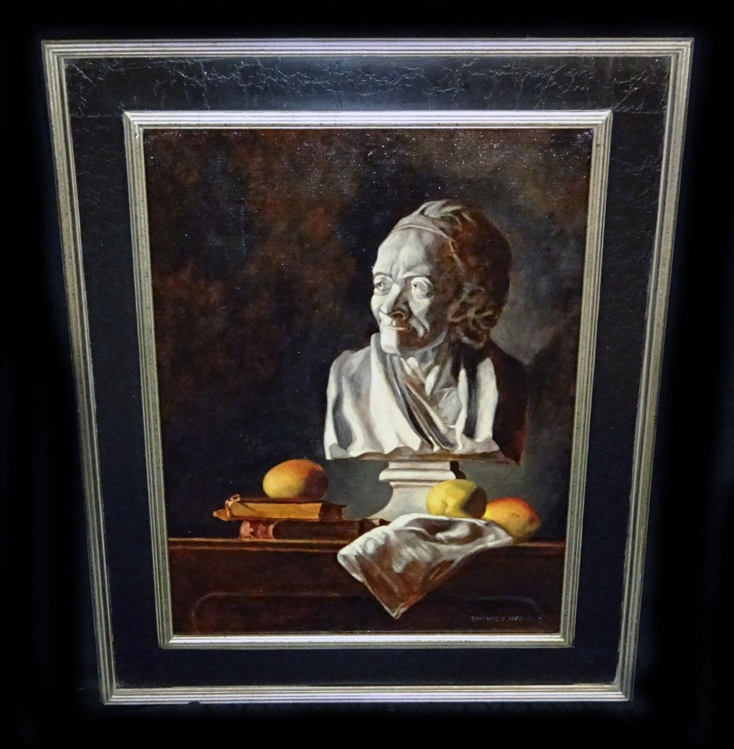 Hawaii Oil Still Life Painting "Voltaire with Mangos" by Snowden Hodges (Sho)
