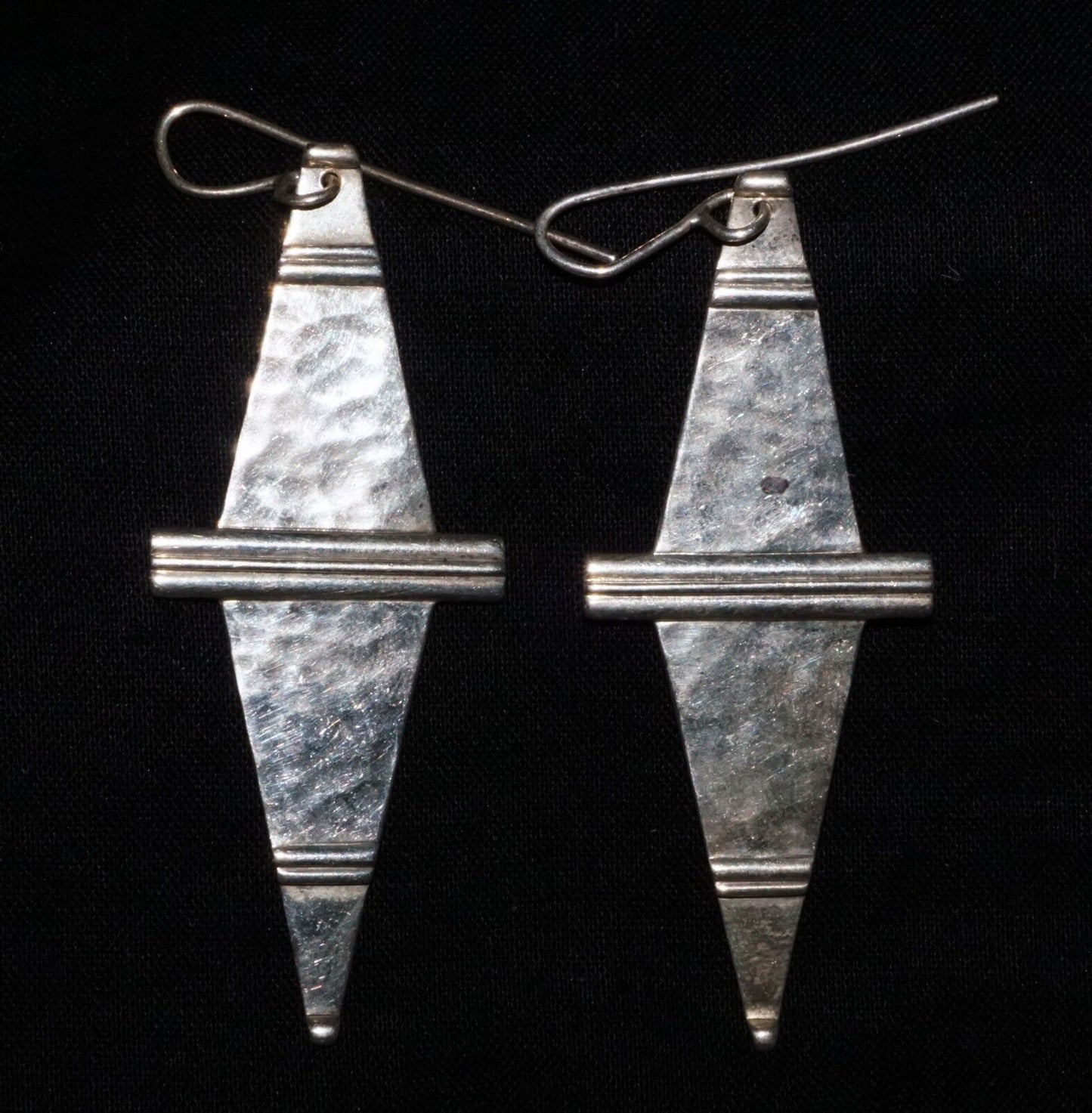 Hawaii Modernist Diamond Shaped Sterling Silver Earrings Stephen Geritz (WoJ)