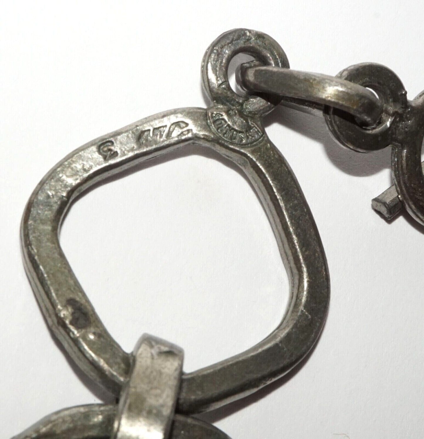 1970s Denmark Brutalist Style Pewter Link Bracelet by Lysgards (LeS) G10