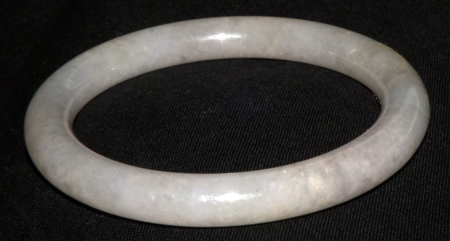 Vintage Chinese Pale Gray Lavender Jadeite Jade Bangle Bracelet (LeS) B60