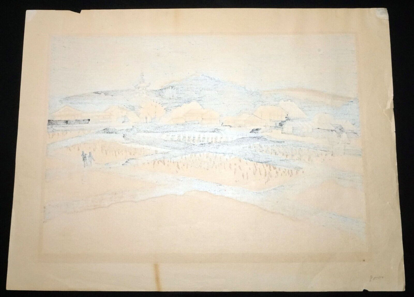 '64 Japanese Color Woodblock Print Outskirts of Nara by Jun'ichirō Sekino (SeF)