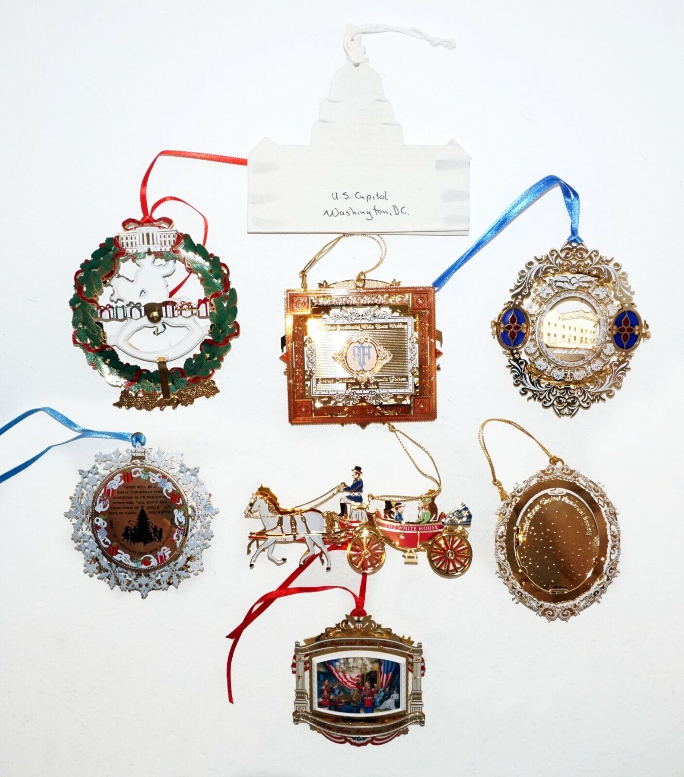 7+1Pc White House Historical Association Christmas Ornaments 2001-2011 (ZaG) #1