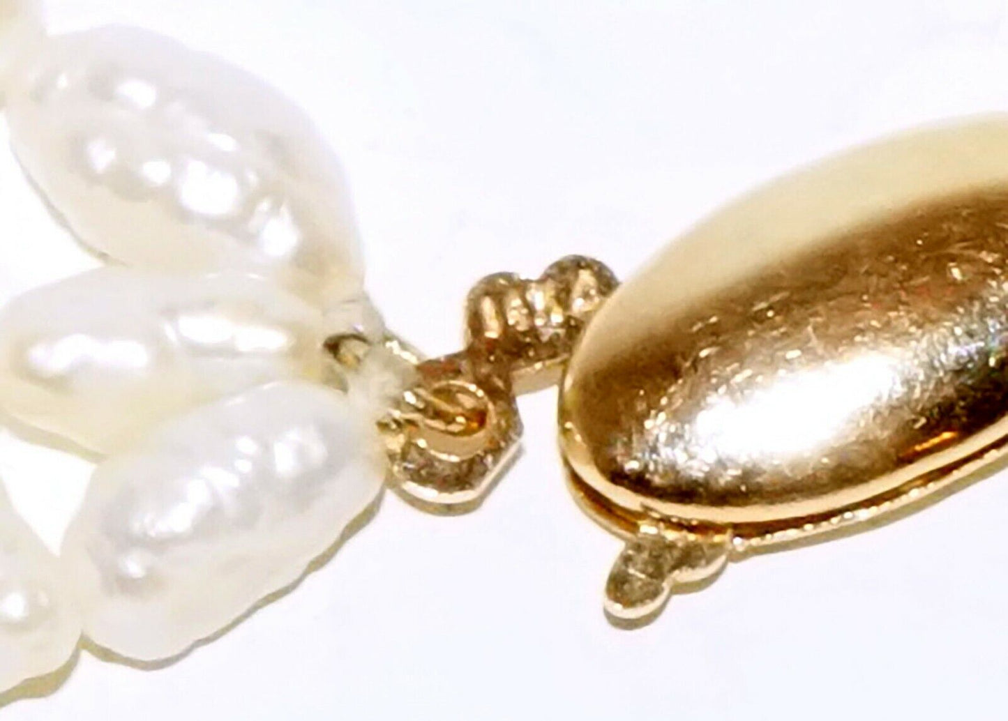 2Pc 14k Yellow Gold & Baroque Freshwater Pearl Necklace & Bracelet (KaT)#27