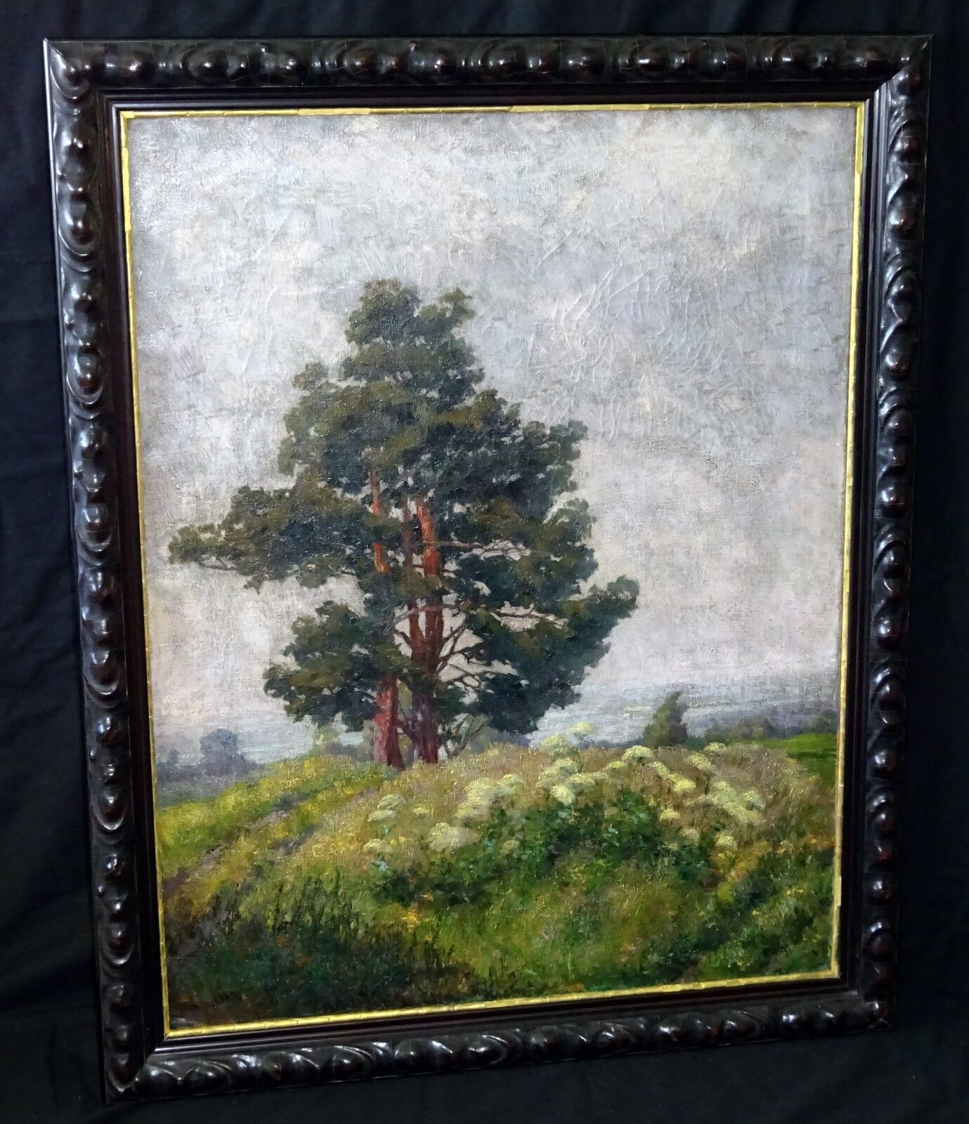 1918 German Oil Painting "The Oak" by Carl Max Schultheiss (1885-1961) (Rud)