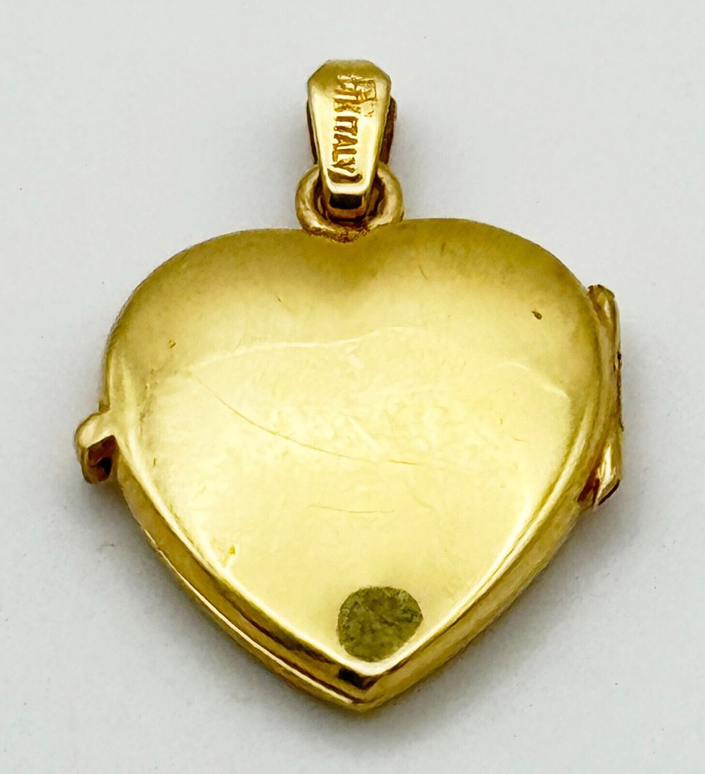 Vintage Italian 14k Yellow Gold Double Heart Locket Pendant for 2 Photos (McC)