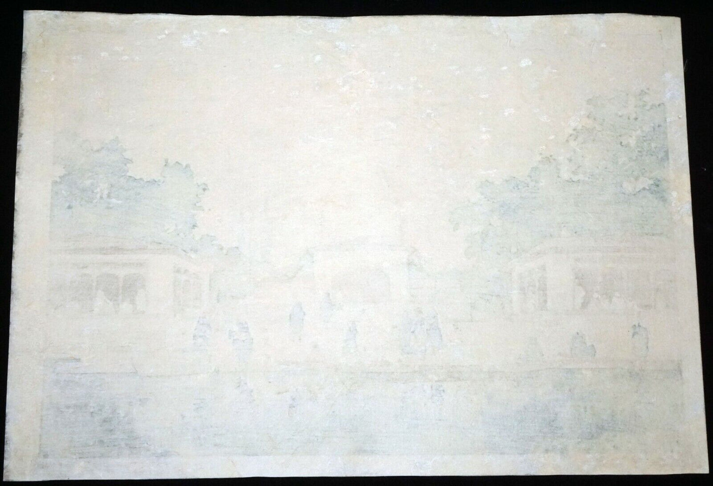 Antique UK Woodblock Print A Village Temple Kashmir by Charles W. Bartlett (DaM)