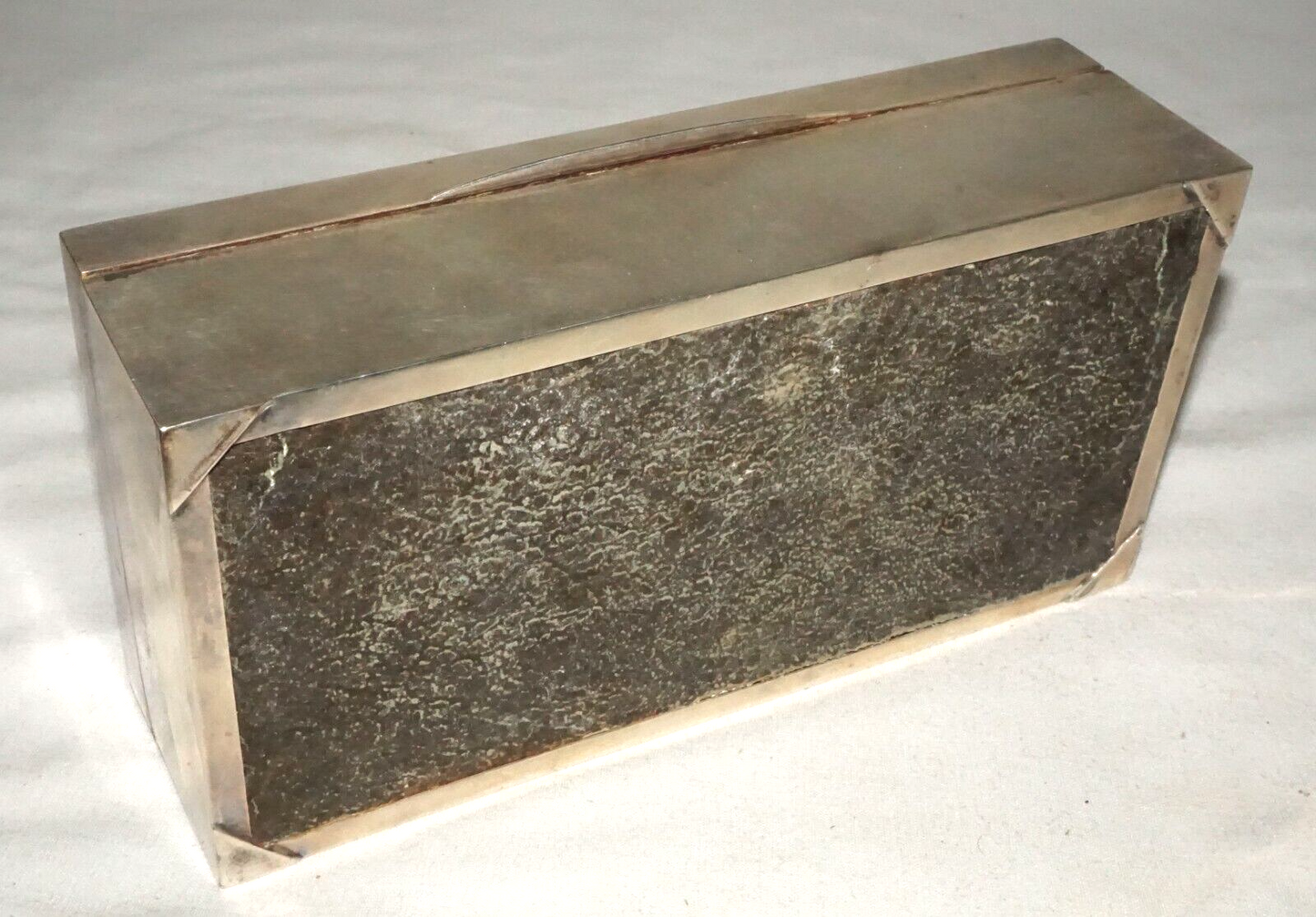 1945 English Wood-lined Sterling Silver Cigarette Box Joseph Gloster Ltd. (UVi)