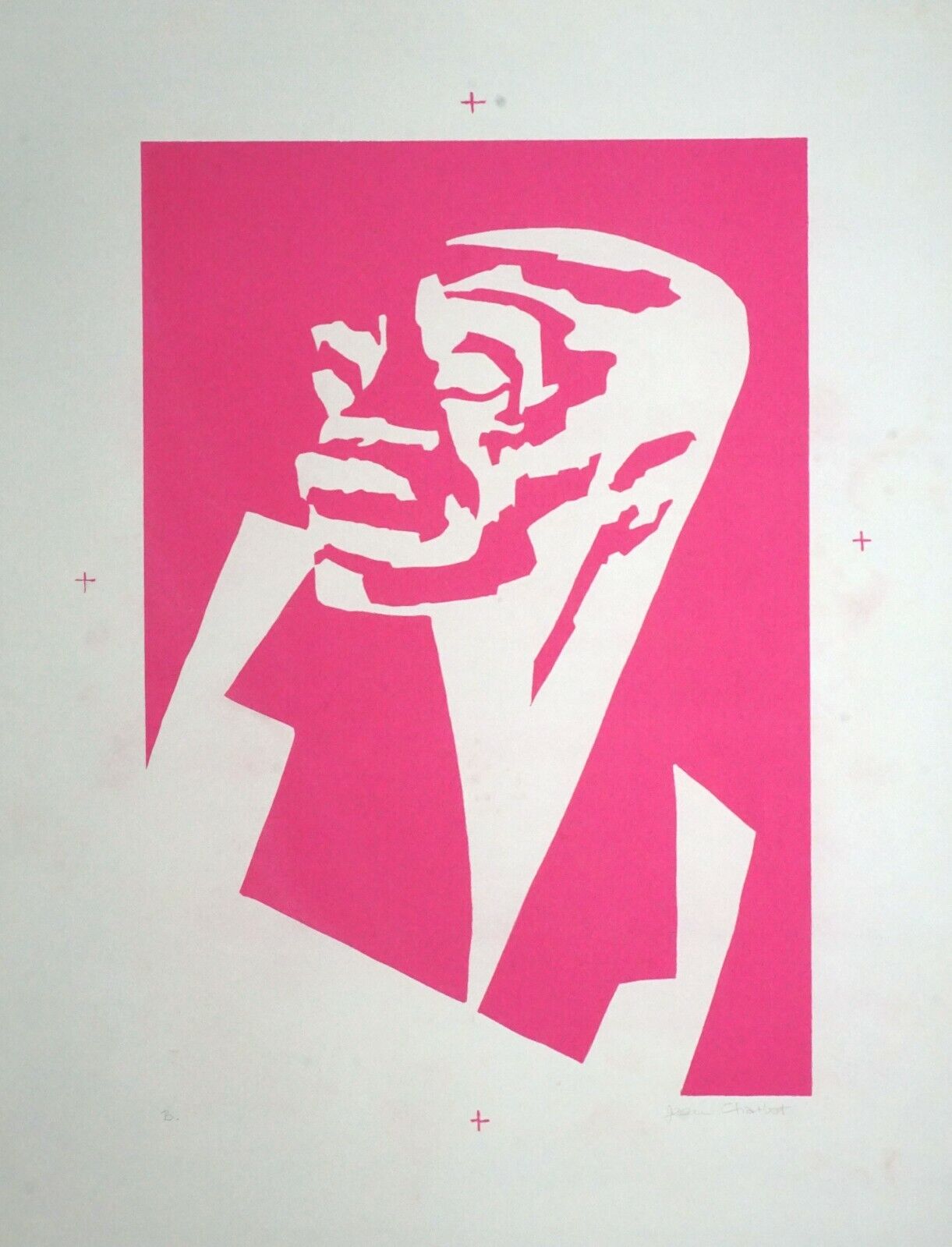 '76 Hawaii Print State B African American Man by Jean Charlot (1898-1979)(Mod)