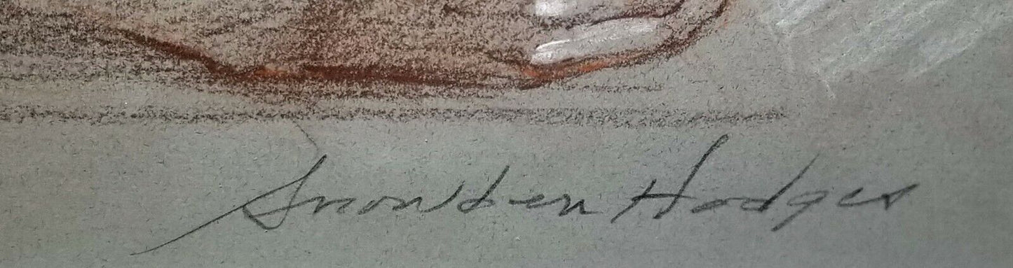 Hawaii Framed Mixed Media Painting Sleeping Nude by Snowden Hodges (Sho)