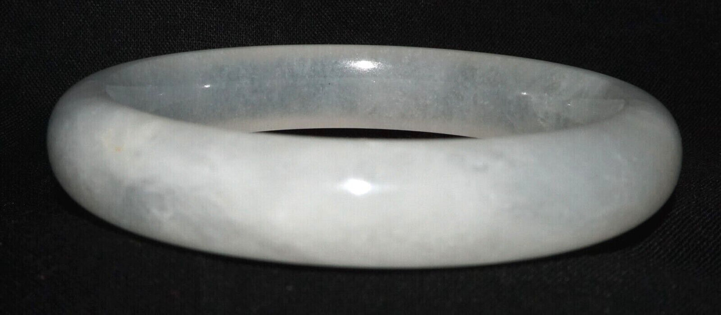 Vintage Chinese Semi Translucent White Jadeite Jade Bangle Bracelet (LeS) G11